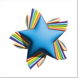 3d rainbow pride stars Posters and Art